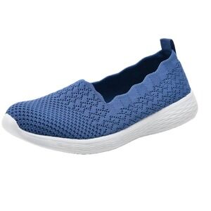 Women's US 5.5 Slip-on Knit Flat Shoes Solid Color Comfy Anti-skid Casual Walkin